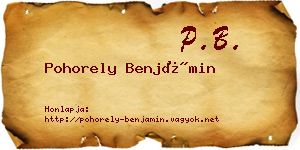 Pohorely Benjámin névjegykártya